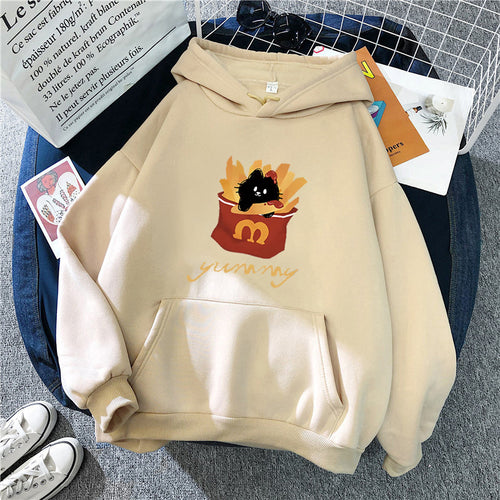 Women's hoodie with creative cat design Chic & Stil