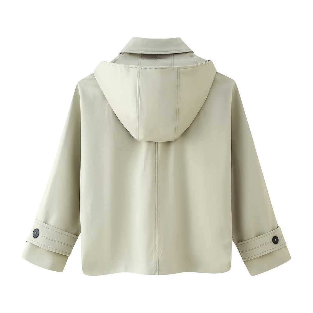 Transitional jacket for women with hood and practical pockets Lune London