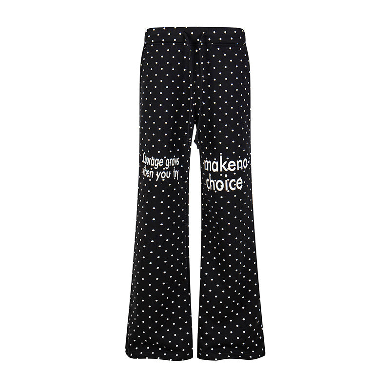 Women's Wide Lounge Pants with Drawstring, Flared Leg and Statement Print Amarae