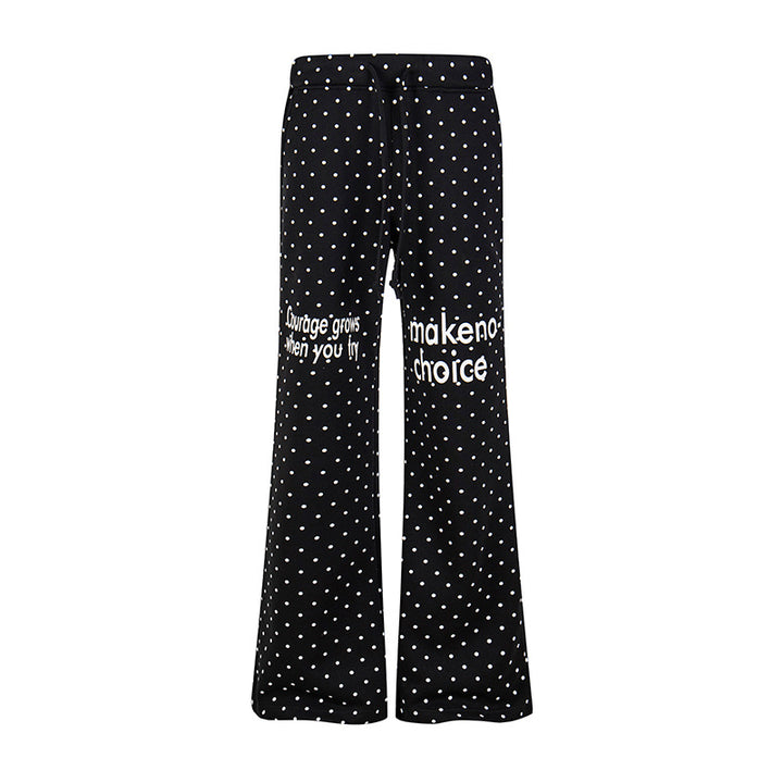 Women's Wide Lounge Pants with Drawstring, Flared Leg and Statement Print Amarae