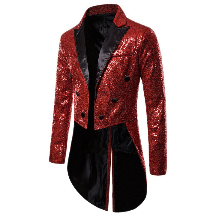 Ladies Elegant Sequin Coat with double row of buttons and modern chic design