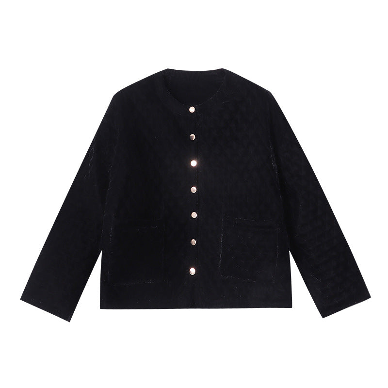 Women's quilted transitional jacket with contrasting buttons Chic & Stil