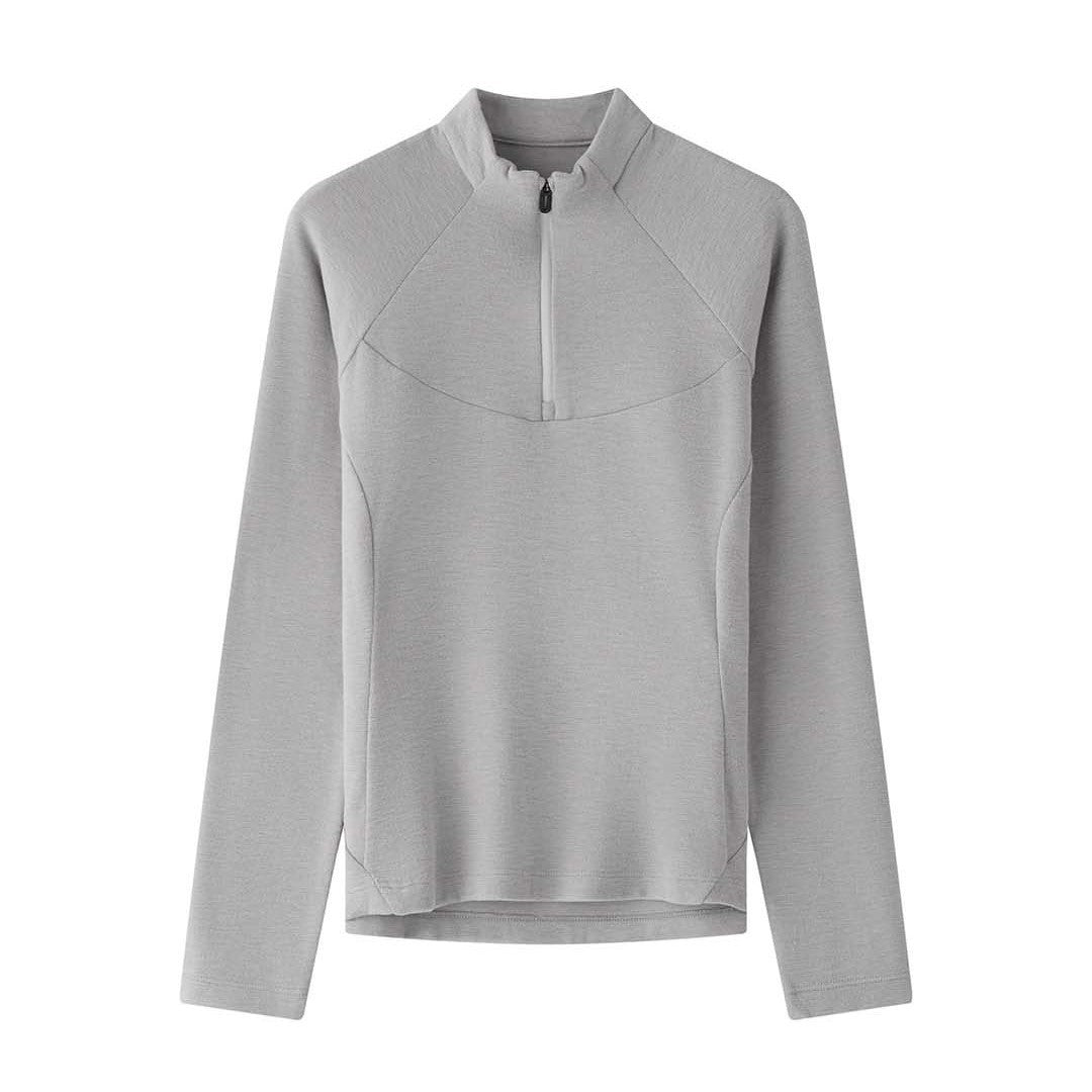 Women's fine-knit shirt with short zipper, raglan sleeves, and tailored seam design Amarae