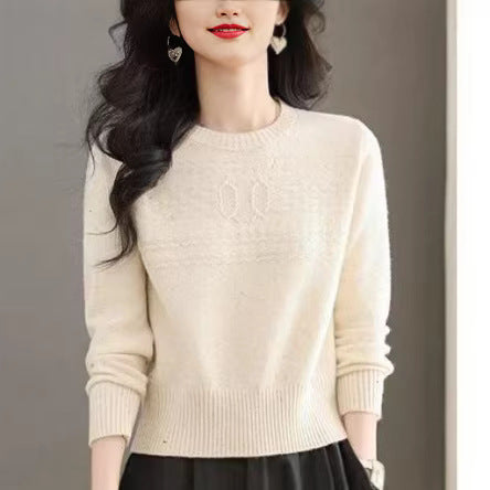 Pull en tricot à la mode pour femmes avec motif en cables fins Chic & Stil
