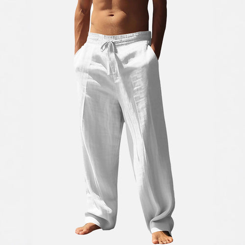 Casual linen pants for men with elastic waistband and side pockets Amarae