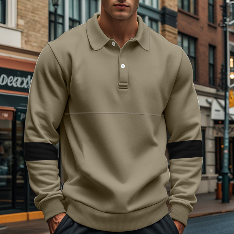 Sporty sweater for men with trendy contrast stripes Amarae
