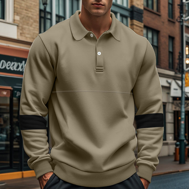 Sporty sweater for men with trendy contrast stripes Amarae