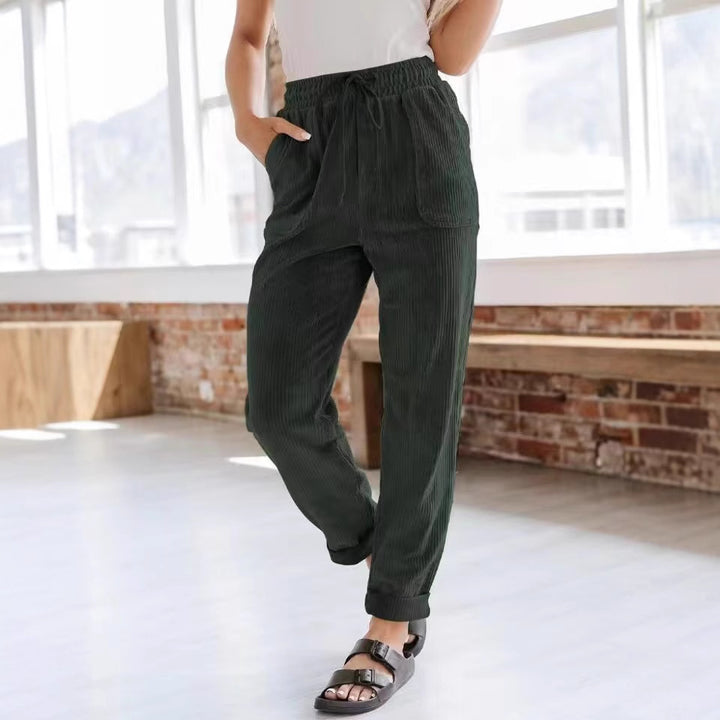 Ladies Comfortable Corduroy Leisure Pants Lune London