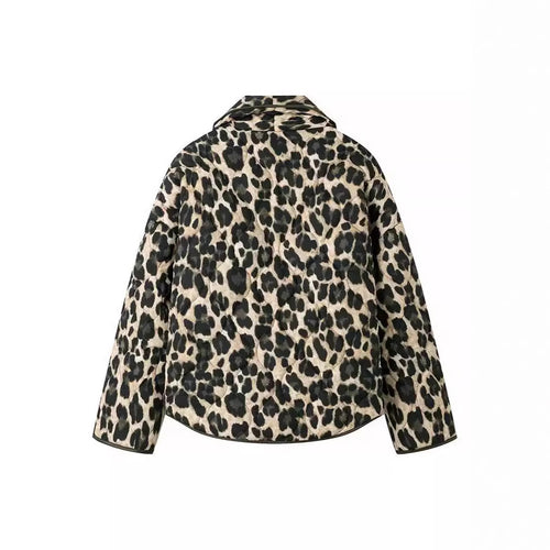 Veste matelassée tendance pour femmes avec motif léopard et poches pratiques Amarae