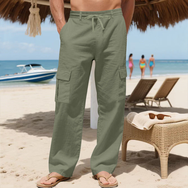 Men's casual cargo pants with side pockets and elastic waistband Chic and style