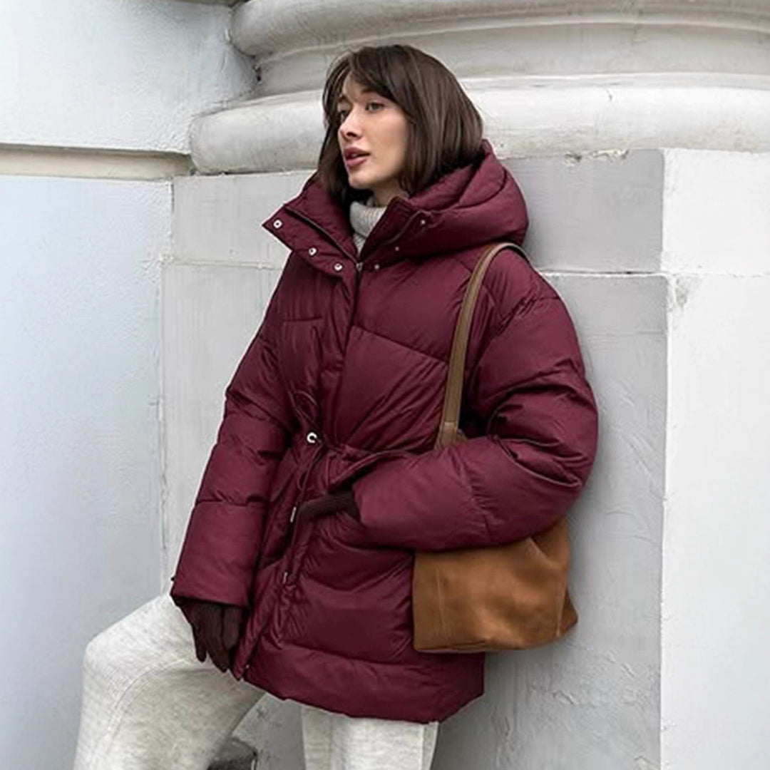 Winter coat for women, stylish, lined, with adjustable belt Lune London
