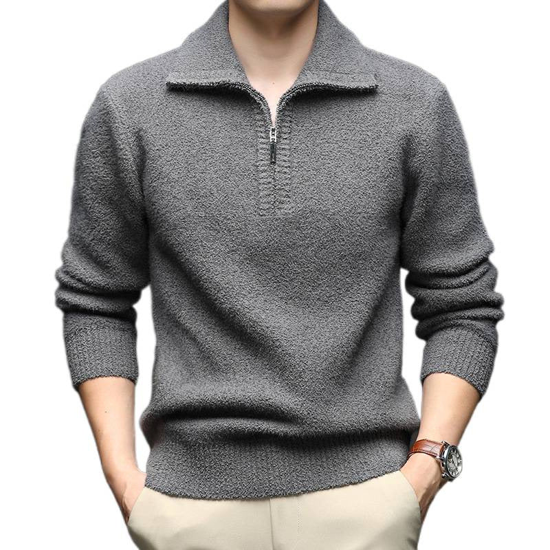 Men's sweater with high collar and zipper Lune London