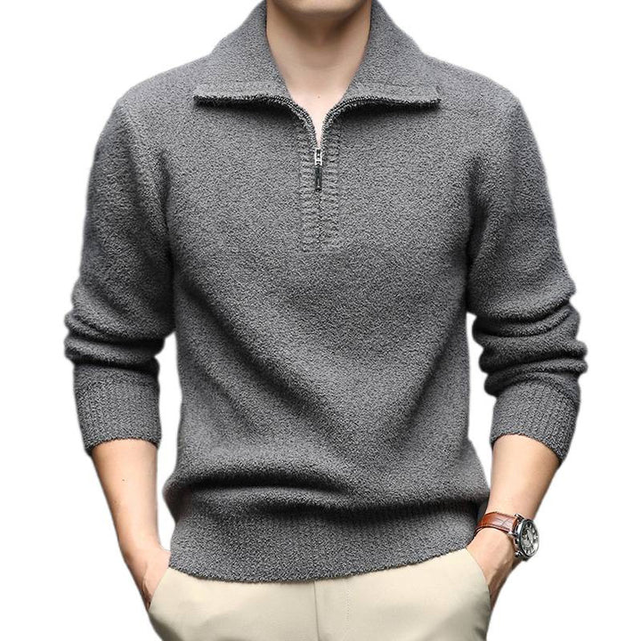 Men's sweater with high collar and zipper Lune London