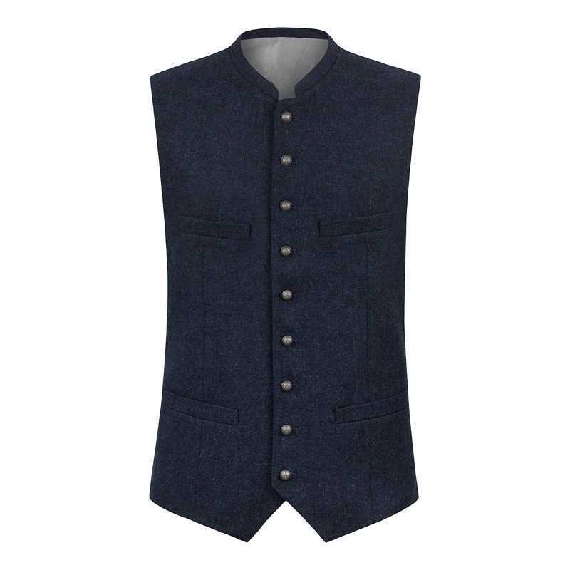 Men's vest with stand-up collar and continuous button placket in traditional style Amarae