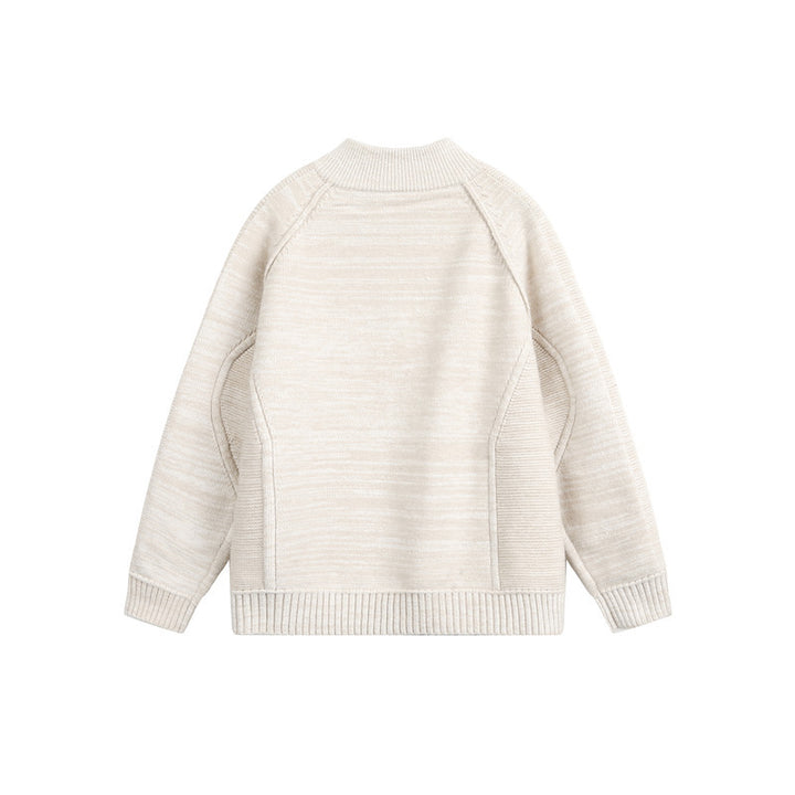 Unisex Knit Zip Jacket with Stand-up Collar, Raglan Sleeves and Ribbed Cuffs Amarae