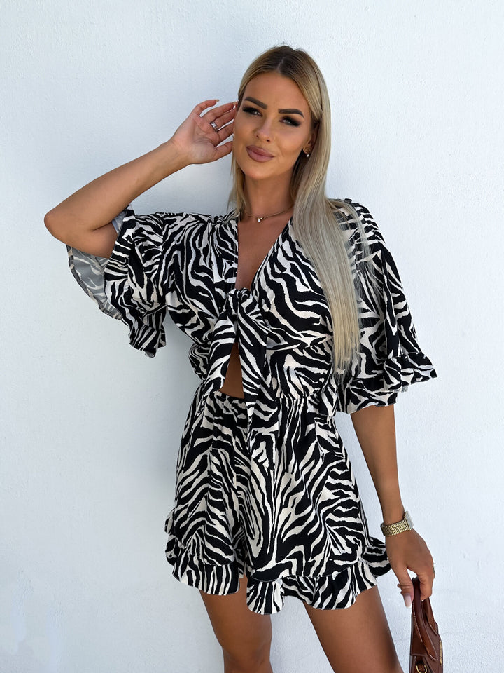 Ladies tropical print swimsuit Lune London