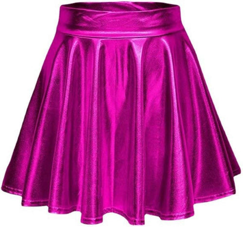 High-waisted elegant synthetic leather skirt for women Amarae