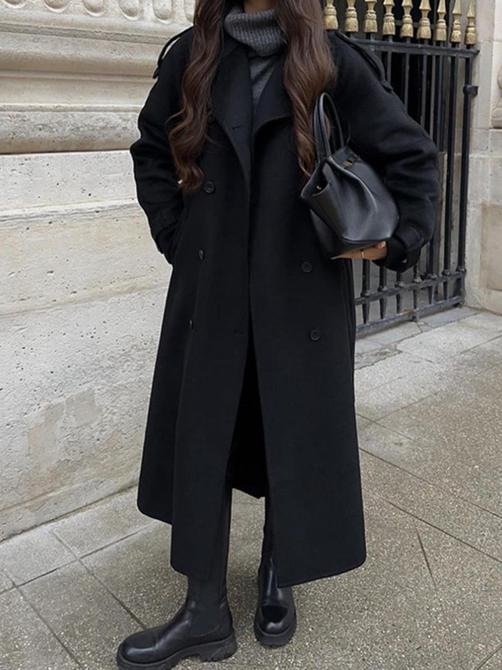 Oversized trench coat for women in soft wool blend Lune London
