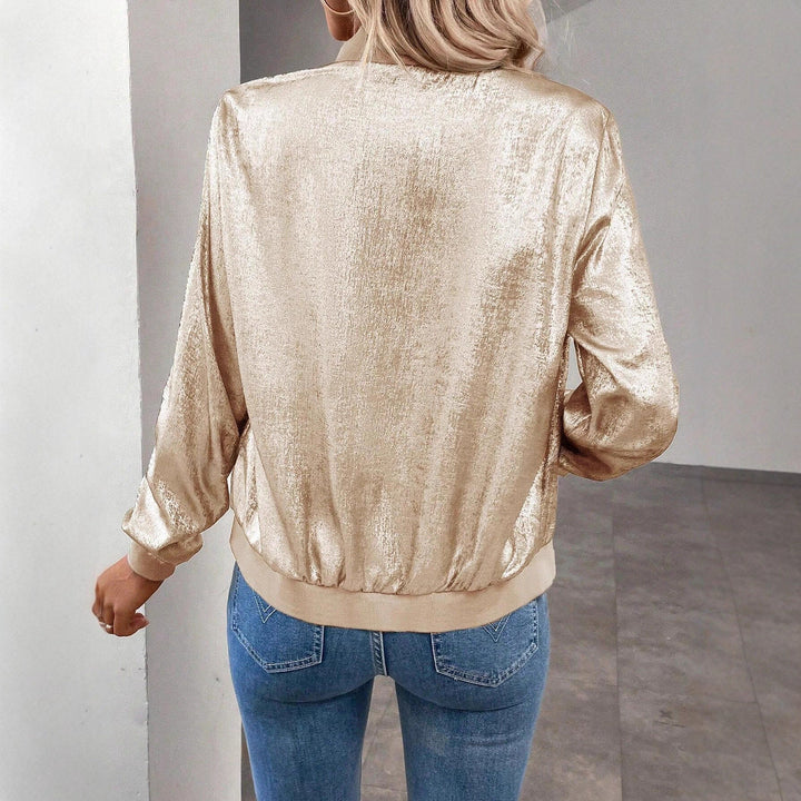Ladies Shiny Bomber Jacket Amarae