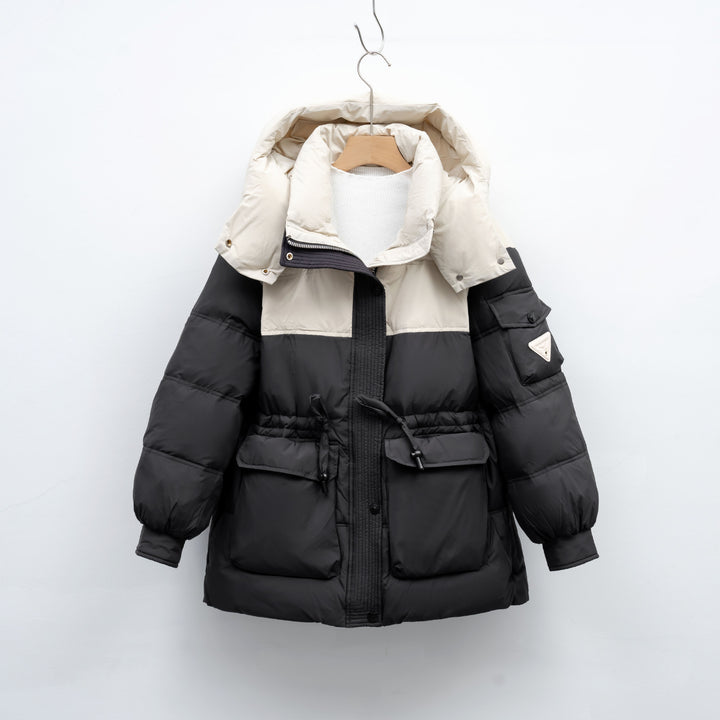 Fashion women's winter jacket with functional pockets and large hood Lune London