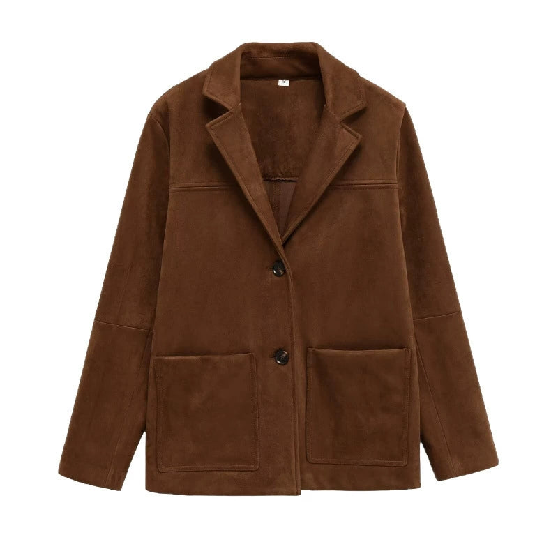 Lune London | Simple Suede Single-Breasted Jacket