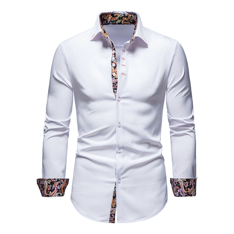 Elegant long-sleeve shirt for men with a eye-catching paisley pattern Lune London