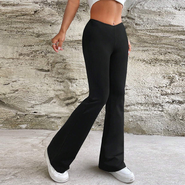 Pantalon Évasé Femme avec Taille Haute et Matériau Élastique Chic & Stil