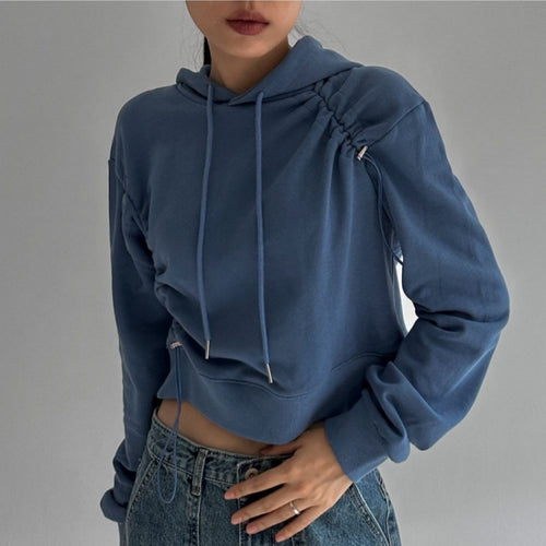 Haut de survêtement cropped pour femmes avec cordon de serrage ajustable Chic & Stil