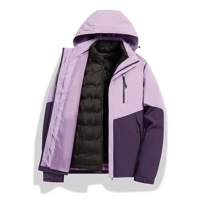 Men's two-in-one weather protection jacket with detachable quilted inner lining, hood, and waterproof membrane Amarae
