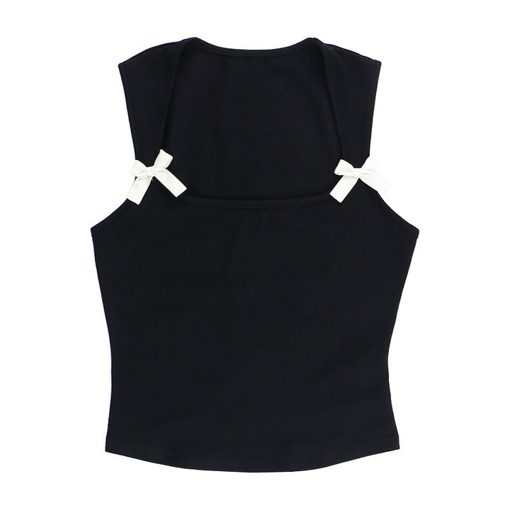 Ladies elegant sleeveless top with bow details Lune London