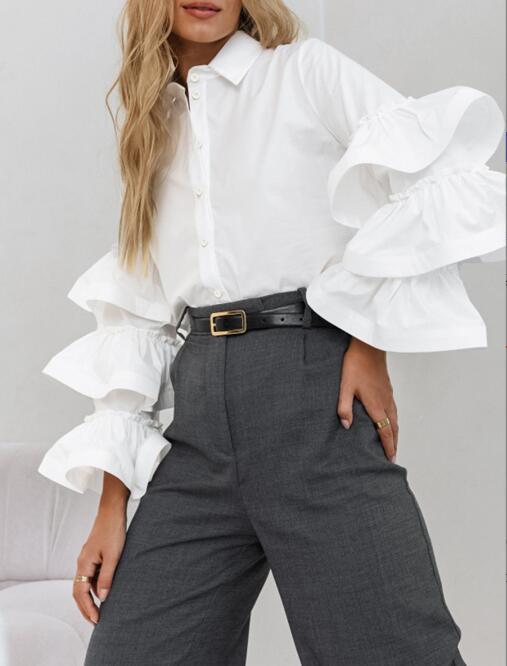 Fitted ruffled column bust for women Lune London