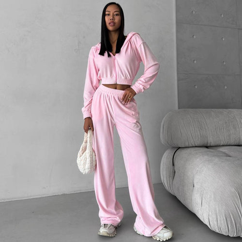 Women's sports outfit with elastic waistband and modern zipper Amarae