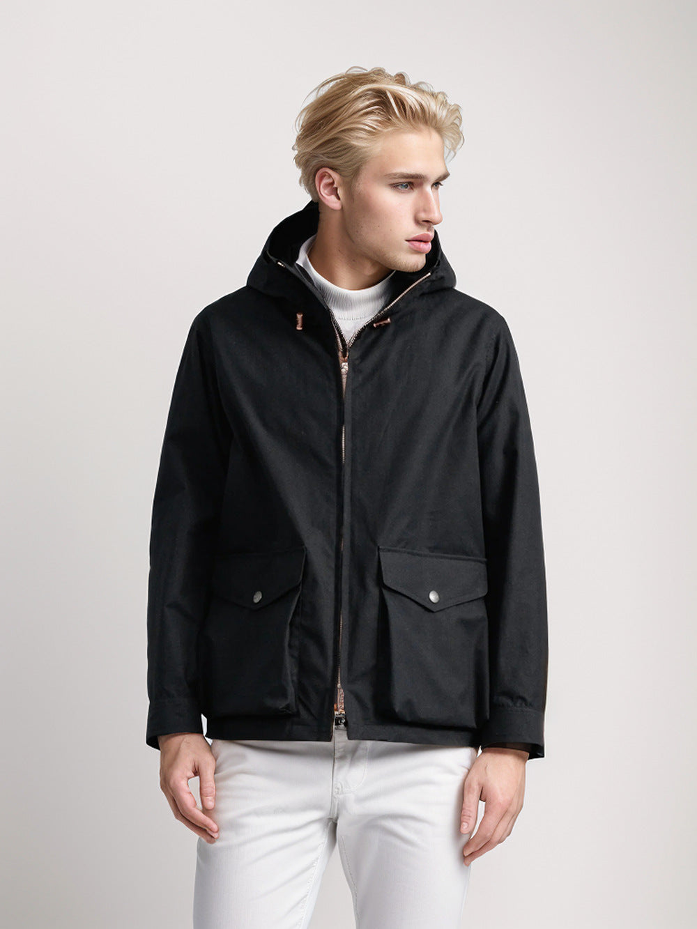Multifunctional men's jacket resistant with adjustable hood and spacious pockets Lune London