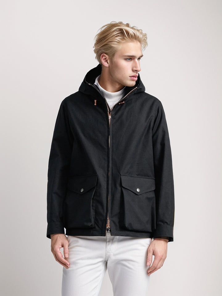 Multifunctional men's jacket resistant with adjustable hood and spacious pockets Lune London