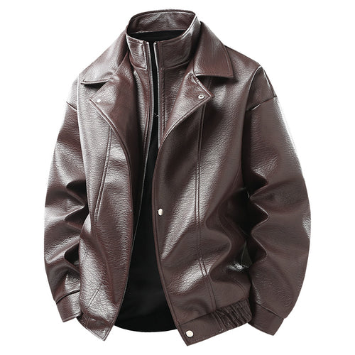 Faux leather jacket for men with high collar Amarae
