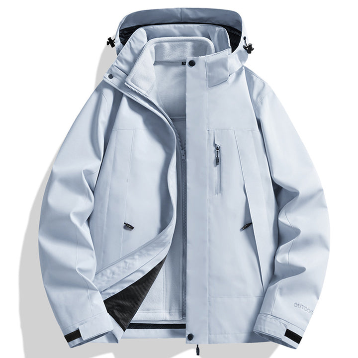 Men's Waterproof Softshell Rain Jacket with Fleece Lining and Adjustable Hood Amarae