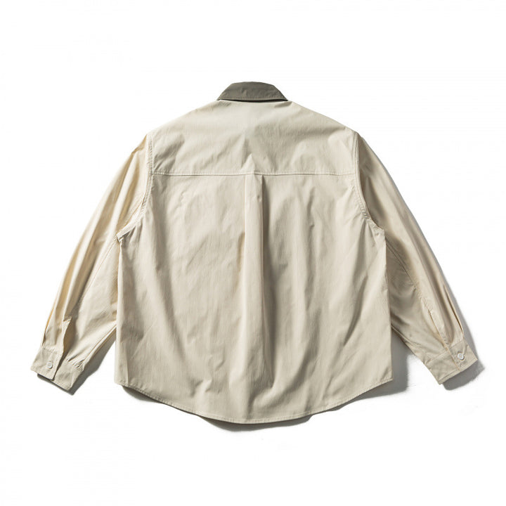Men's oversized shirt in relaxed fit with contrast collar and patch chest pocket Amarae