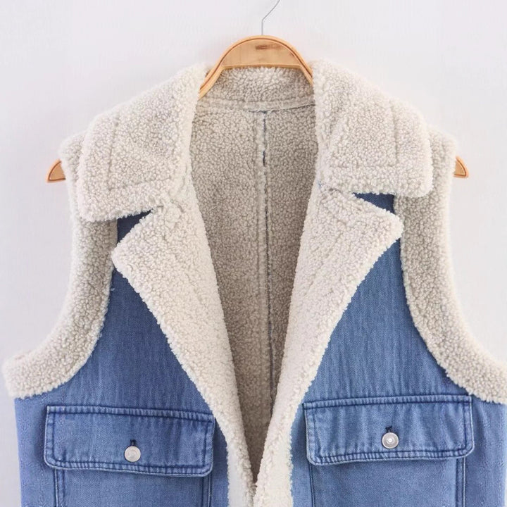 Women's denim jacket with vintage style and fleece lining Lune London