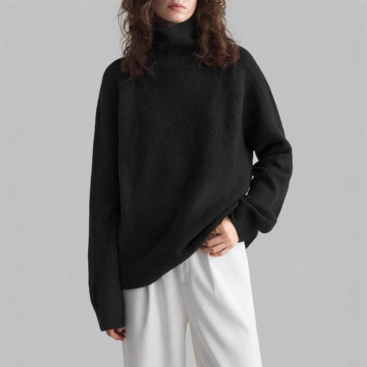 Women's oversized turtleneck sweater with fine texture Lune London