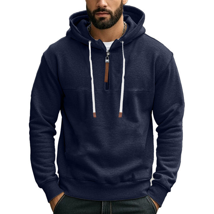 Sporty hooded sweatshirt for men with half-zip Lune London