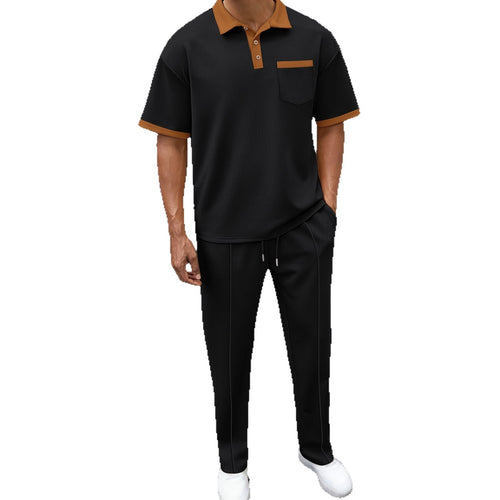 Trendy polo shirt for men with structured design and Relaxed-Fit pants Amarae