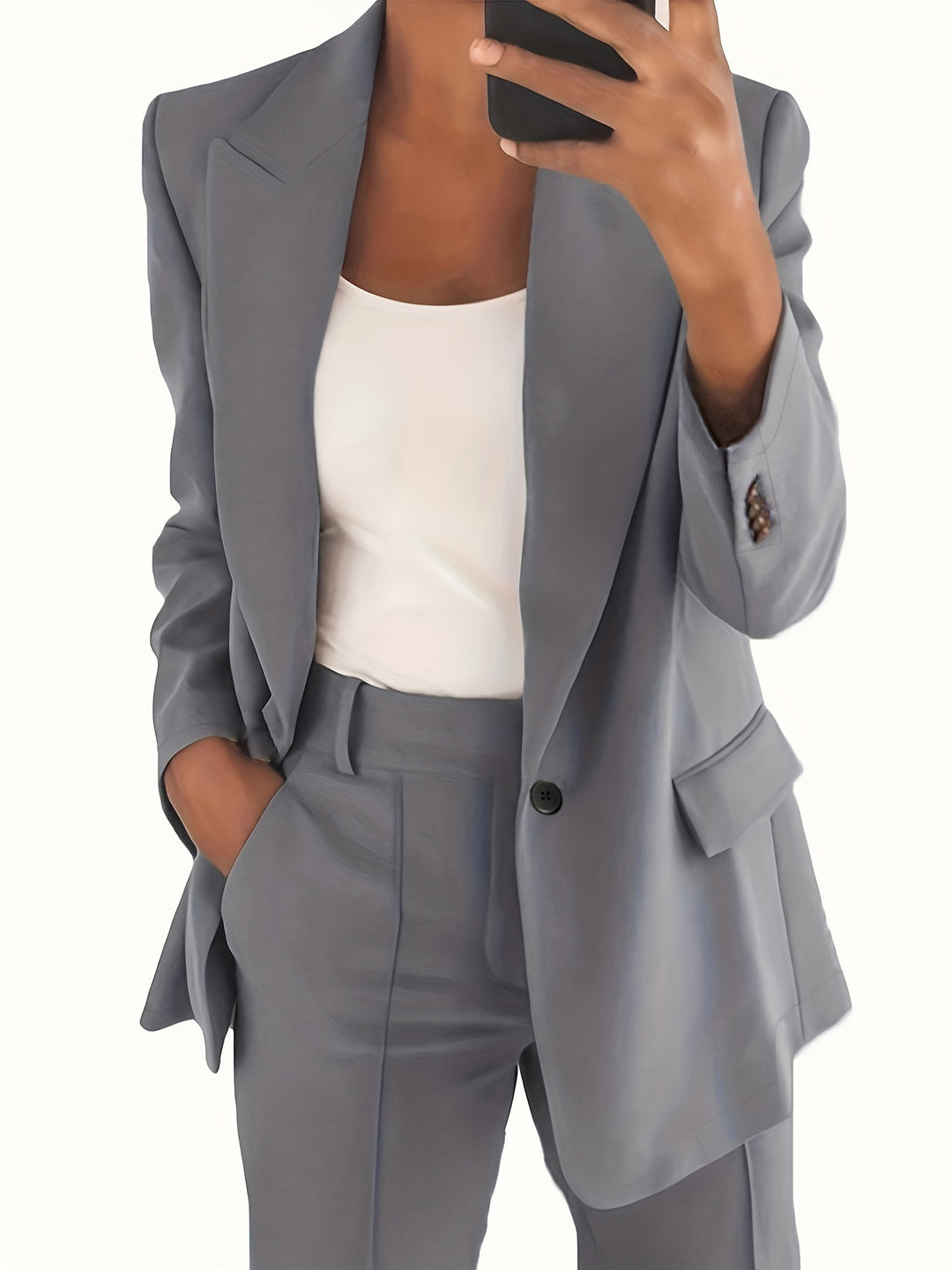 Women high-waisted straight-cut suit trousers with crease Amarae