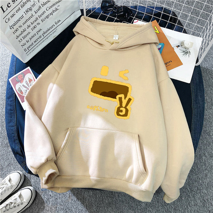 Women’s Hooded Sweatshirt with Creative Emoji Design Chic & Style