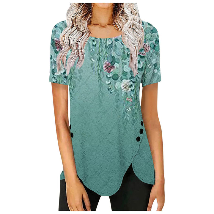 Women's blouse with a floral design and an asymmetrical hem Lune London