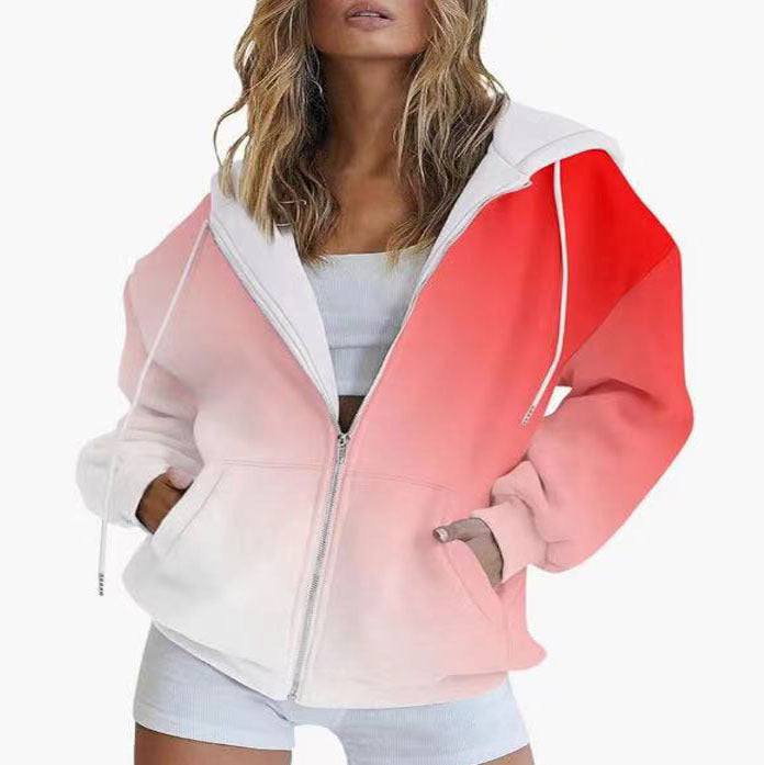 Ladies Oversized Hoodie with gradient colors and practical pockets Lune London