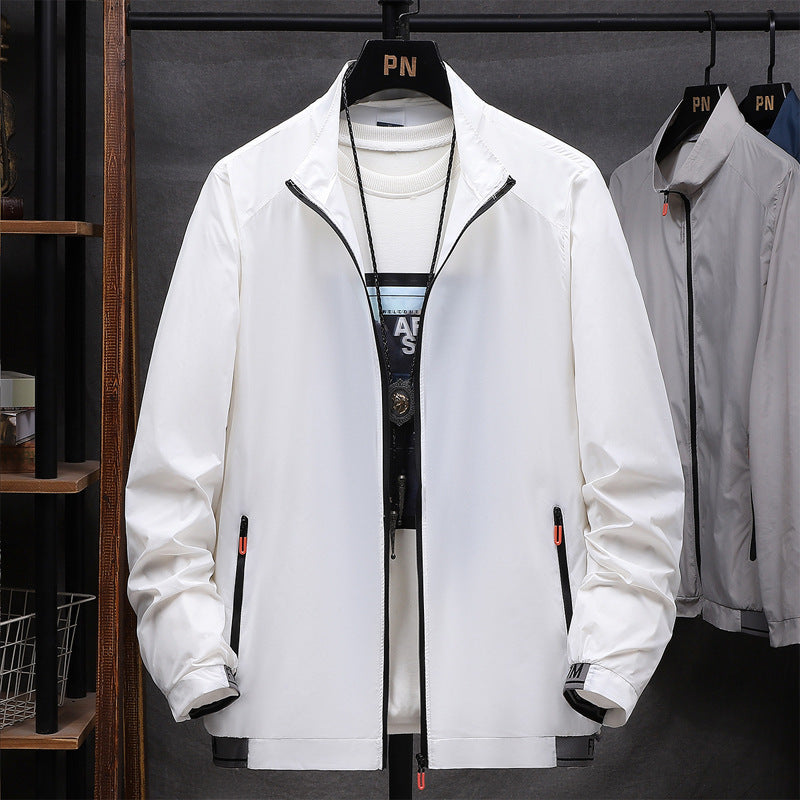 Lightweight transitional jacket for men waterproof with practical zip pockets Lune London