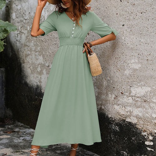 Maxi button dress for women with adjustable waist Amarae