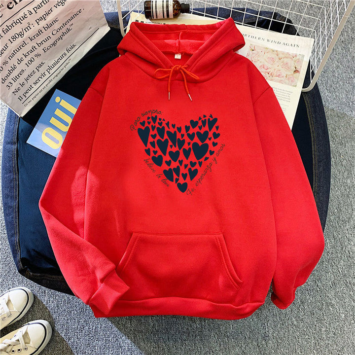 Women's hoodie with creative heart design Chic & Stil