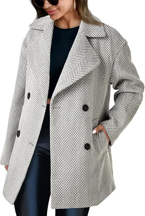 Lune London double-breasted transition coat for women