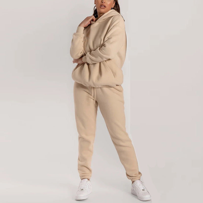 Ensemble de sweat à capuche décontracté pour femmes avec poches pratiques et taille élastique Chic & Stil